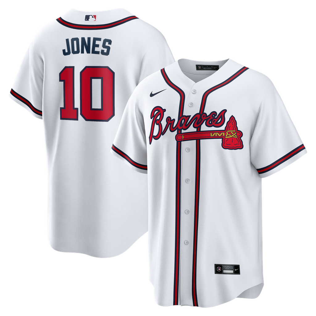 Atlanta Braves Chipper Jones Home Retired Replica Jersey | White