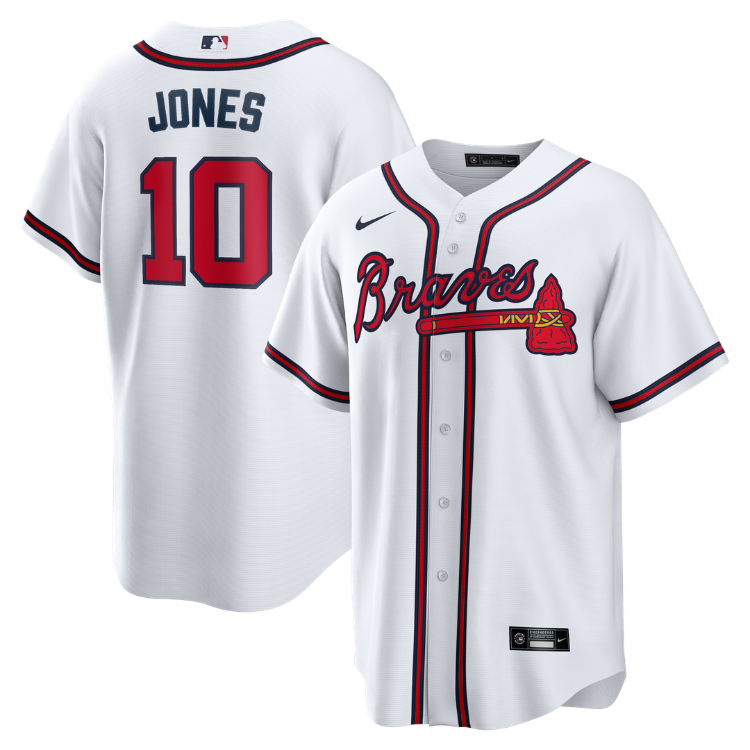 Atlanta Braves Chipper Jones Home Retired Replica Jersey | White