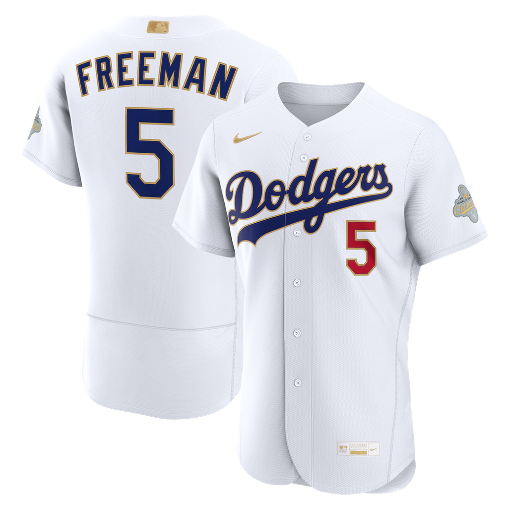 Los Angeles Dodgers Freddie Freeman 2026 Gold Collection Authentic Jersey | White