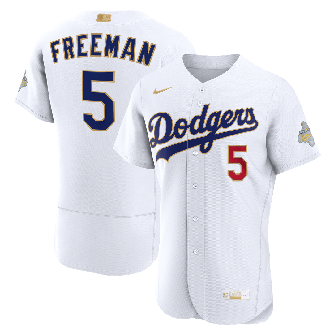 Los Angeles Dodgers Freddie Freeman 2026 Gold Collection Authentic Jersey | White