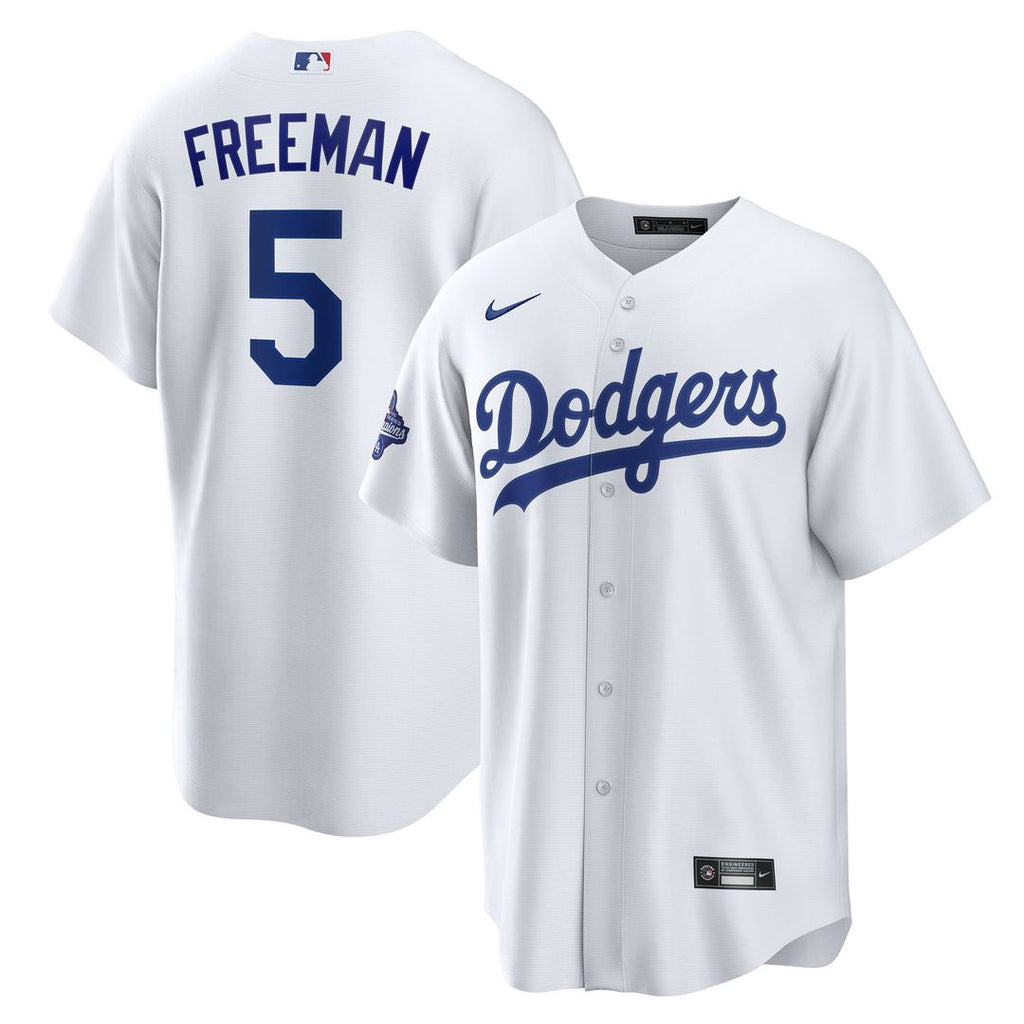 Los Angeles Dodgers Freddie Freeman Home 2025 World Series Champions Replica Jersey | White