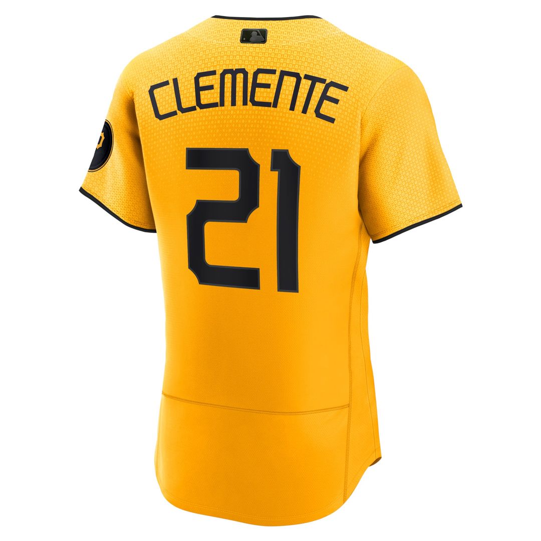 Pittsburgh Pirates Roberto Clemente City Connect Authentic Player Jersey | Gold
