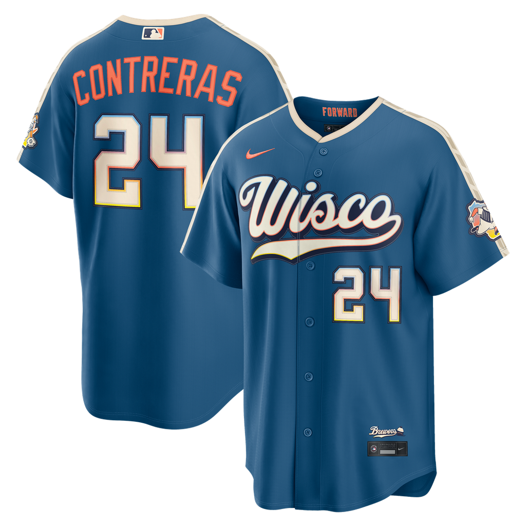 Milwaukee Brewers William Contreras 2026 City Connect Stadium Jersey | Mineral Blue