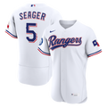 Texas Rangers Corey Seager Home Authentic Sponsor Patch Jersey | White