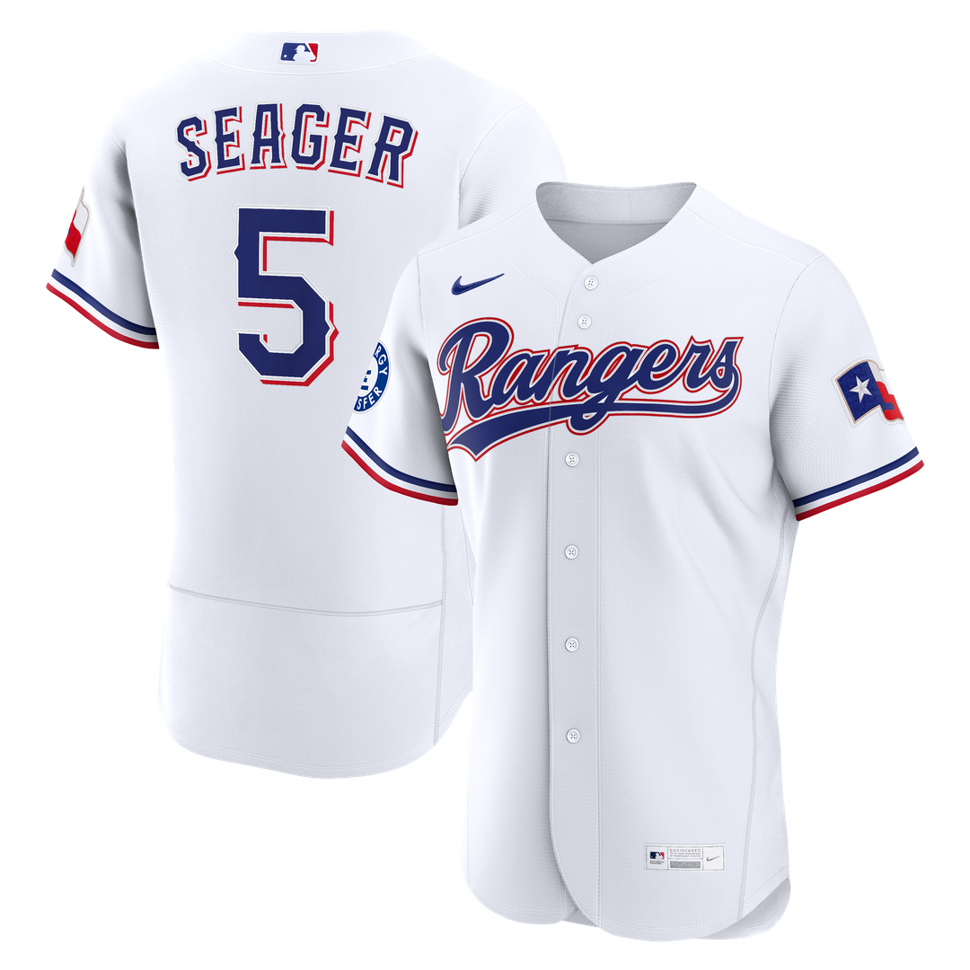 Texas Rangers Corey Seager Home Authentic Sponsor Patch Jersey | White