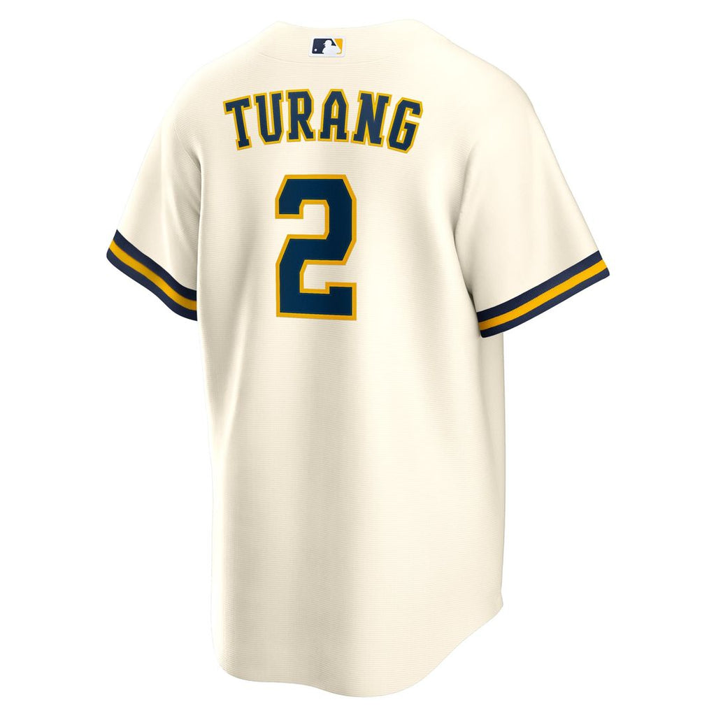 Milwaukee Brewers Brice Turang Home Replica Jersey | Cream