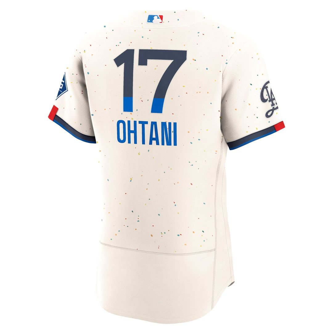 Los Angeles Dodgers Shohei Ohtani City Connect Authentic Sponsor Patch Jersey | Cream