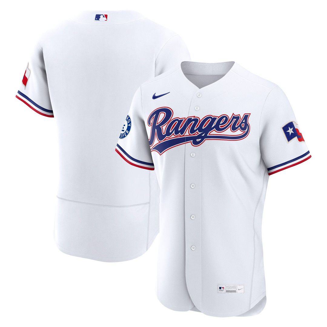 Texas Rangers Home Sponsor Patch Authentic Jersey | White
