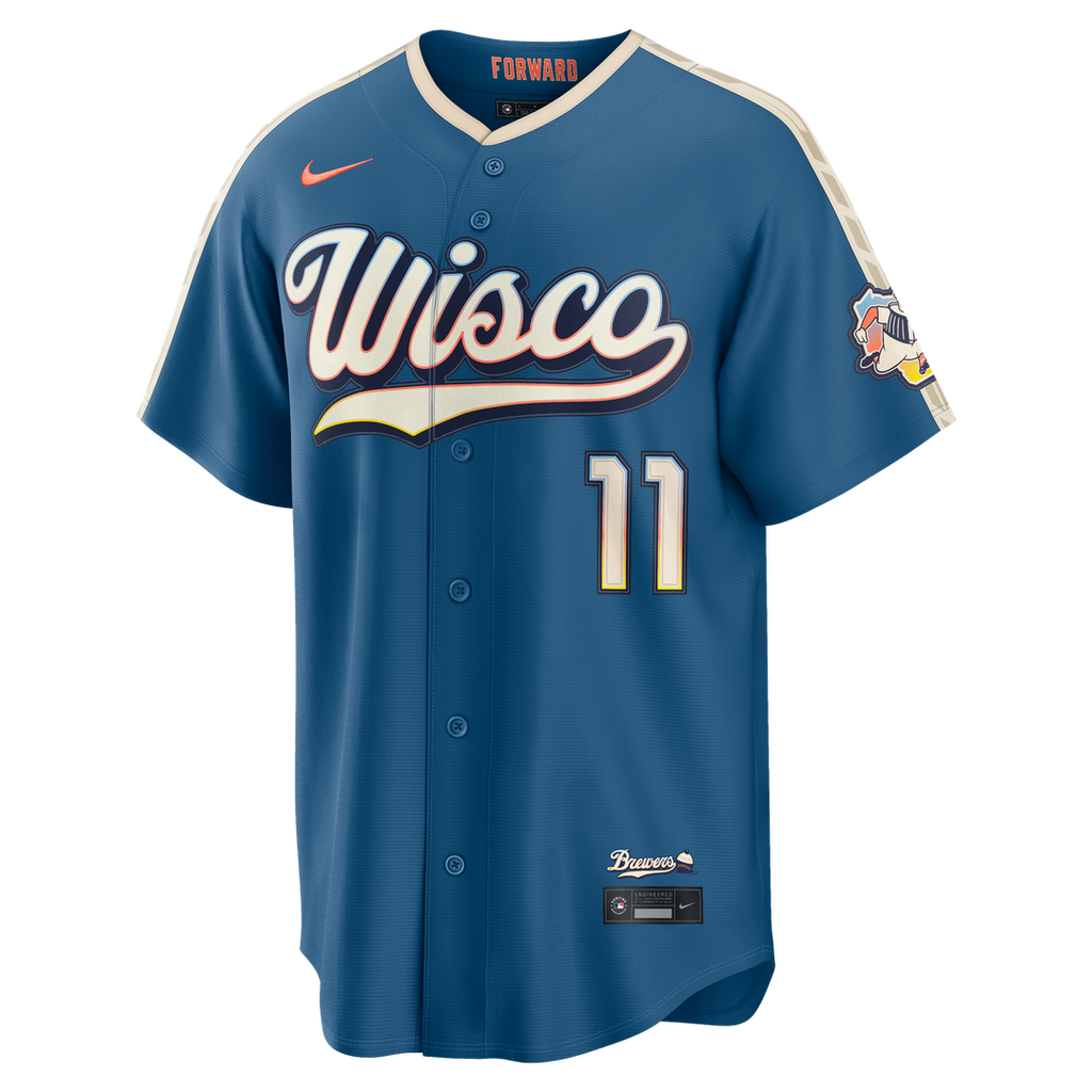 Milwaukee Brewers Jackson Chourio 2026 City Connect Stadium Jersey | Mineral Blue