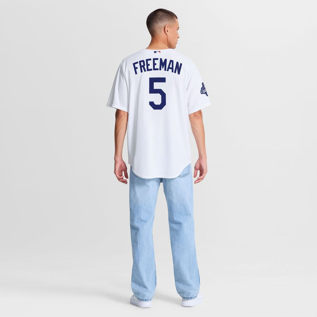 Los Angeles Dodgers Freddie Freeman Home 2025 World Series Champions Replica Jersey | White