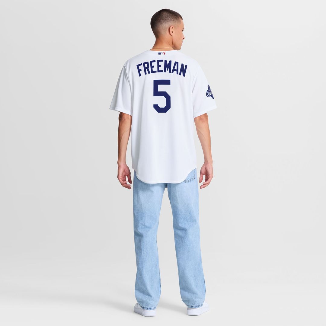 Los Angeles Dodgers Freddie Freeman Home 2025 World Series Champions Replica Jersey | White