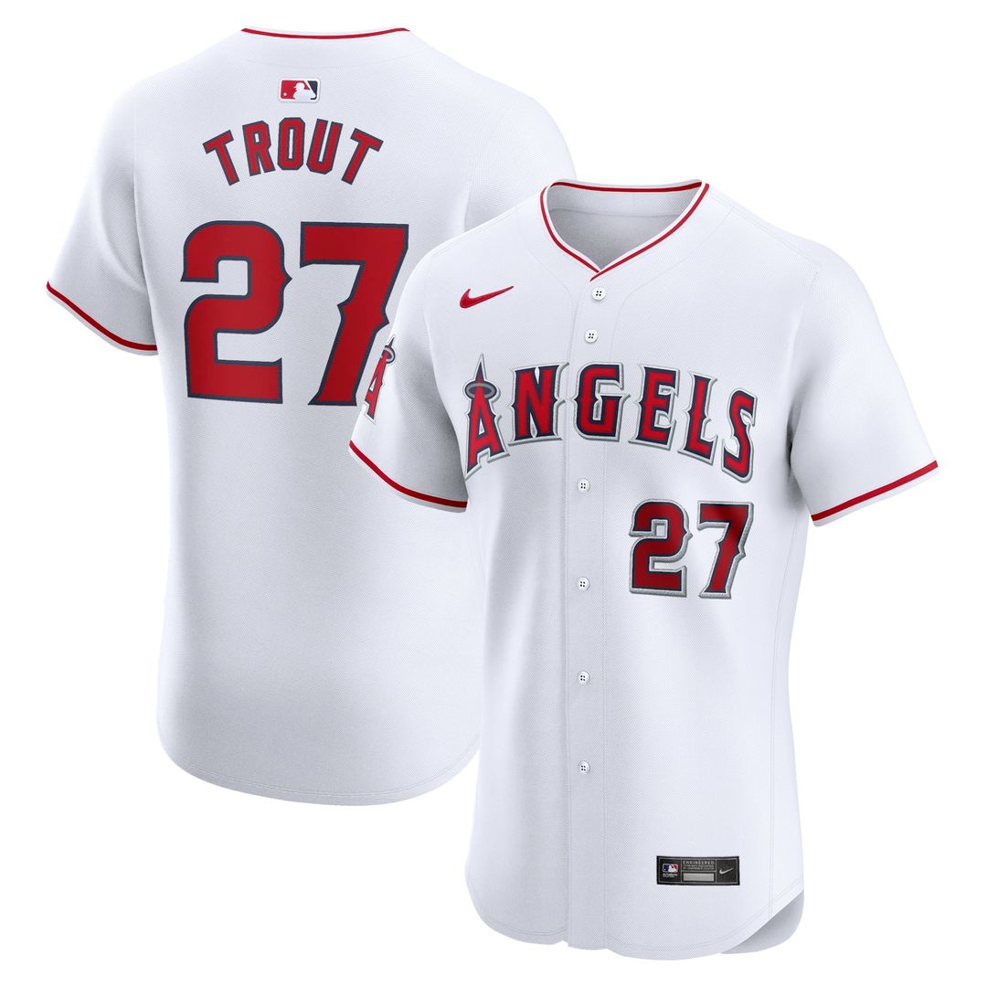 Los Angeles Angels Mike Trout Home Elite Jersey | White