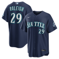 Seattle Mariners Cal Raleigh Road Stadium 50th Season Patch Jersey | Navy