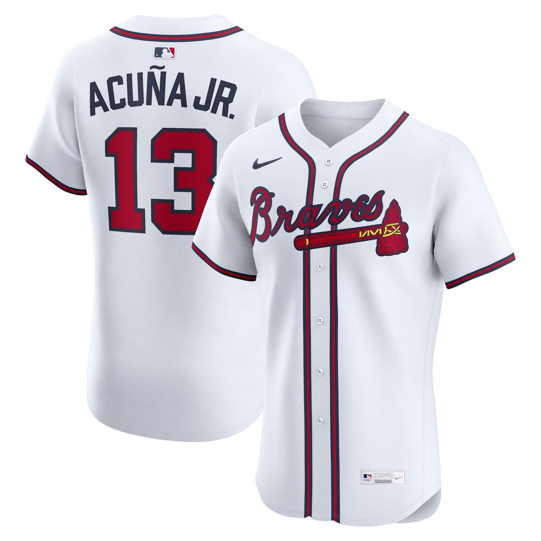 Atlanta Braves Ronald Acuña Jr. Home Elite Jersey | White