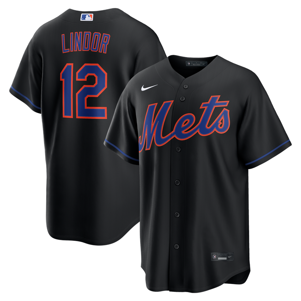 New York Mets Francisco Lindor Alternate Replica Jersey | Black
