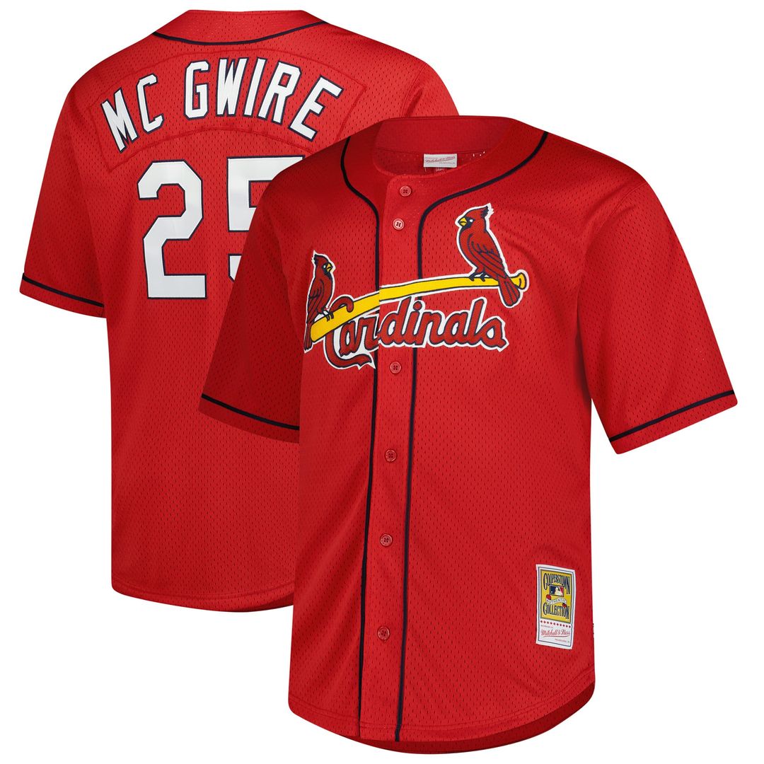 St. Louis Cardinals Mark McGwire Big & Tall Cooperstown Mesh Batting Practice Jersey | Red