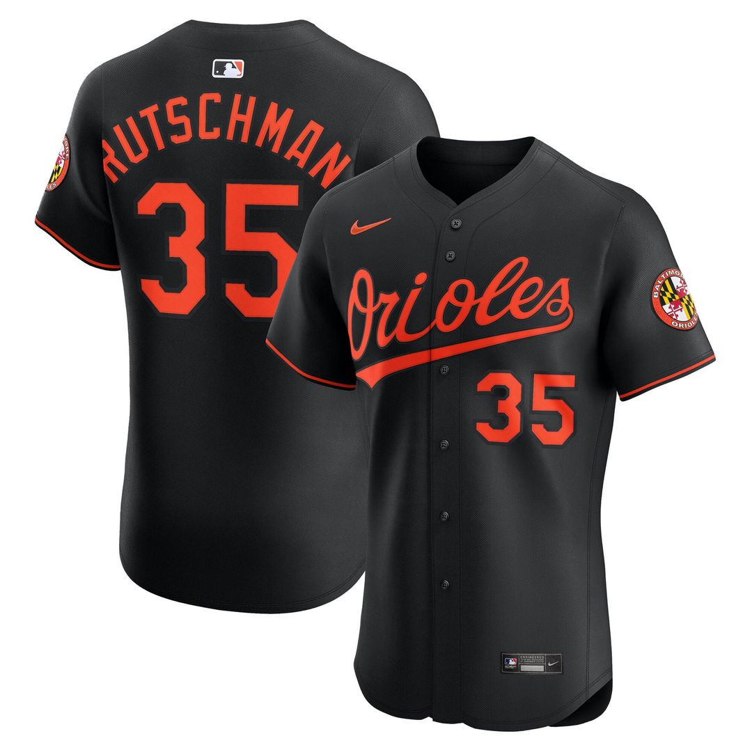 Baltimore Orioles Adley Rutschman Alternate Elite Jersey | Black