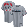 Miami Marlins Kyle Stowers USA 250 Fourth of July Road Stadium Jersey | Gray