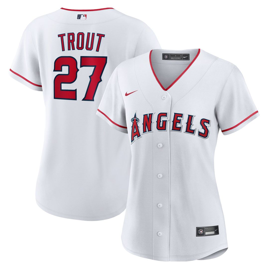 Los Angeles Angels Mike Trout Women's Home Replica Jersey | White