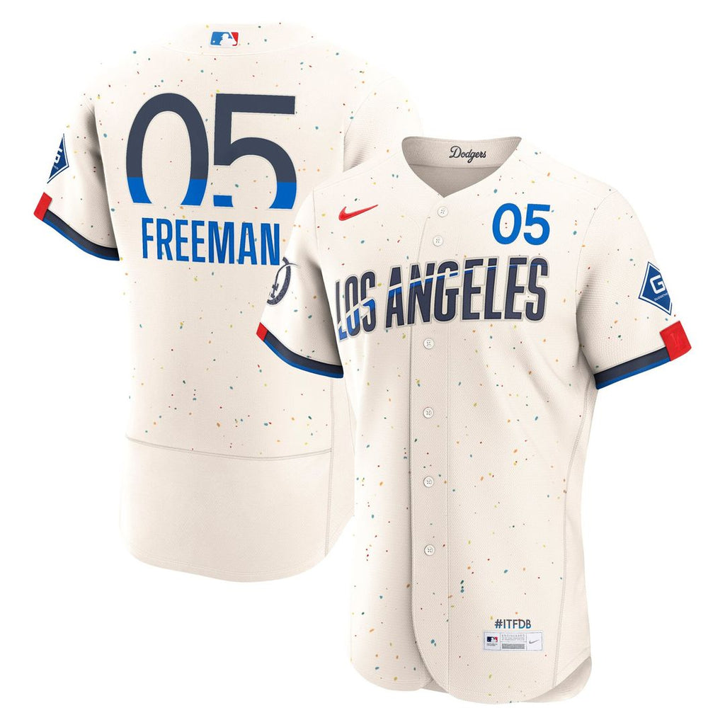 Los Angeles Dodgers Freddie Freeman City Connect Authentic Sponsor Patch Jersey | Cream
