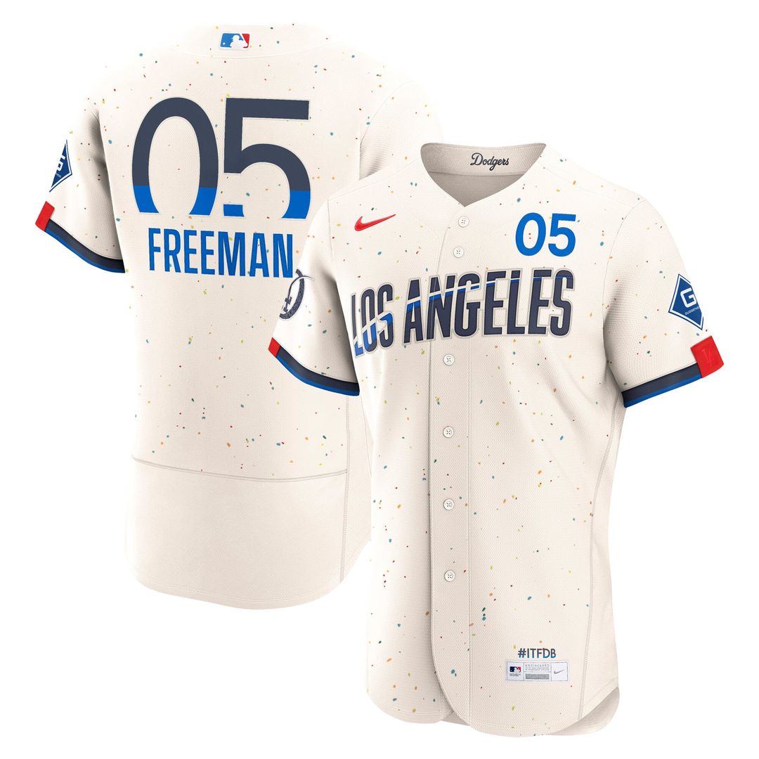 Los Angeles Dodgers Freddie Freeman City Connect Authentic Sponsor Patch Jersey | Cream
