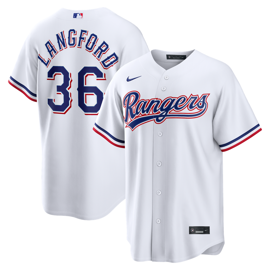 Texas Rangers Wyatt Langford Home Replica Jersey | White