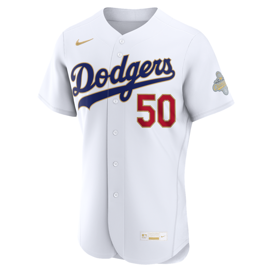 Los Angeles Dodgers Mookie Betts 2026 Gold Collection Authentic Jersey | White
