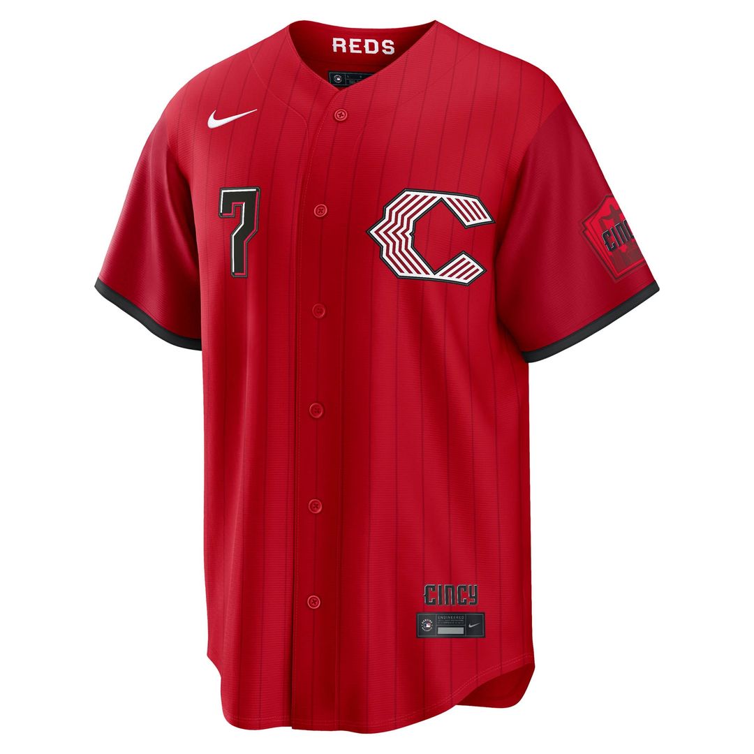 Cincinnati Reds Spencer Steer 2026 City Connect Stadium Jersey | Red
