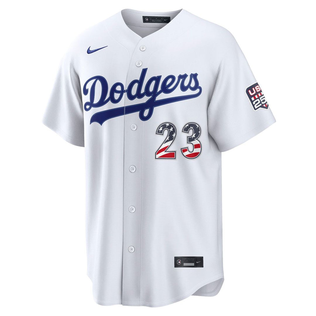 Los Angeles Dodgers Kyle Tucker USA 250 Fourth of July Home Stadium Jersey | White