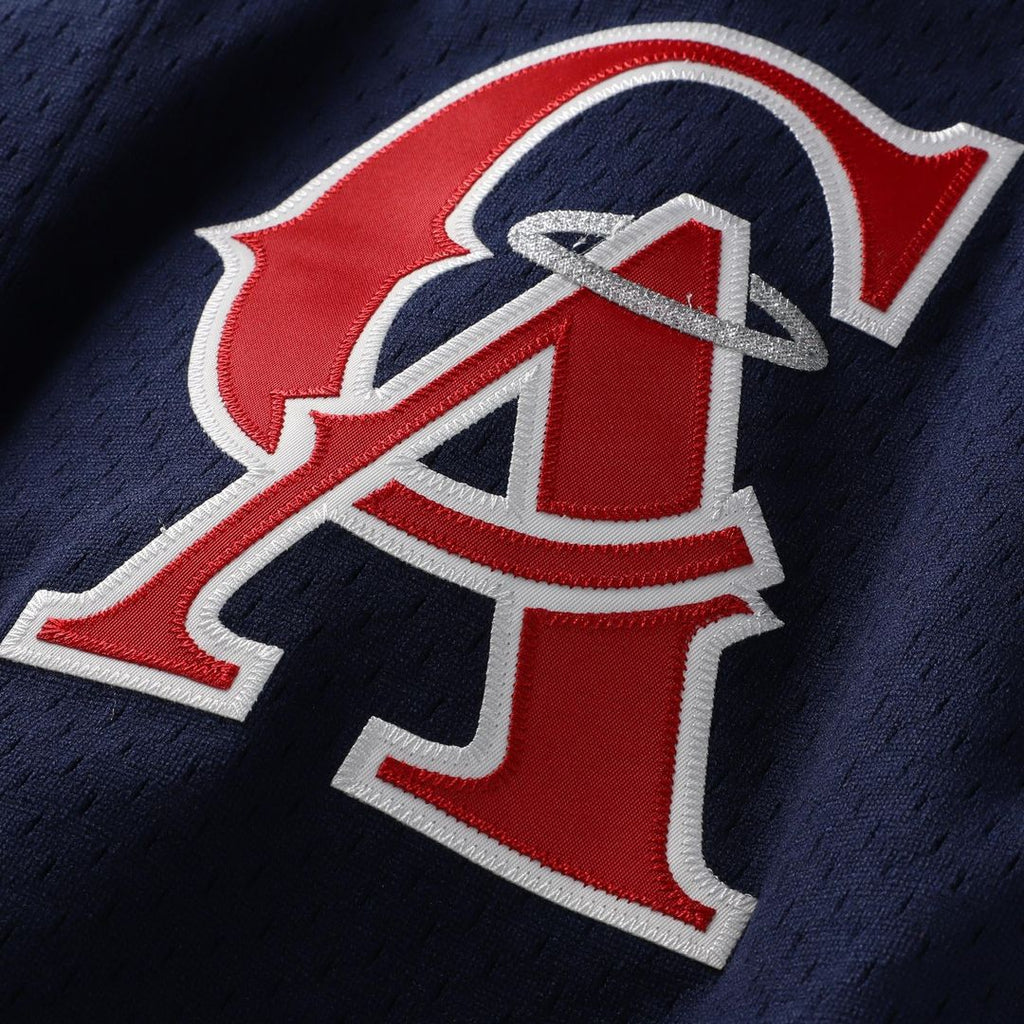 Bo Jackson California Angels Cooperstown Mesh Batting Practice Button-Up Jersey | Navy
