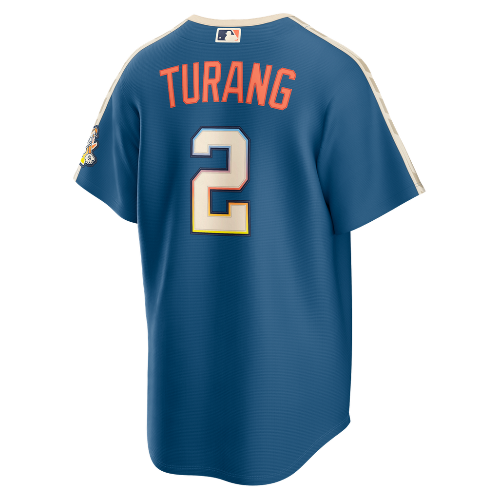 Milwaukee Brewers Brice Turang 2026 City Connect Stadium Jersey | Mineral Blue