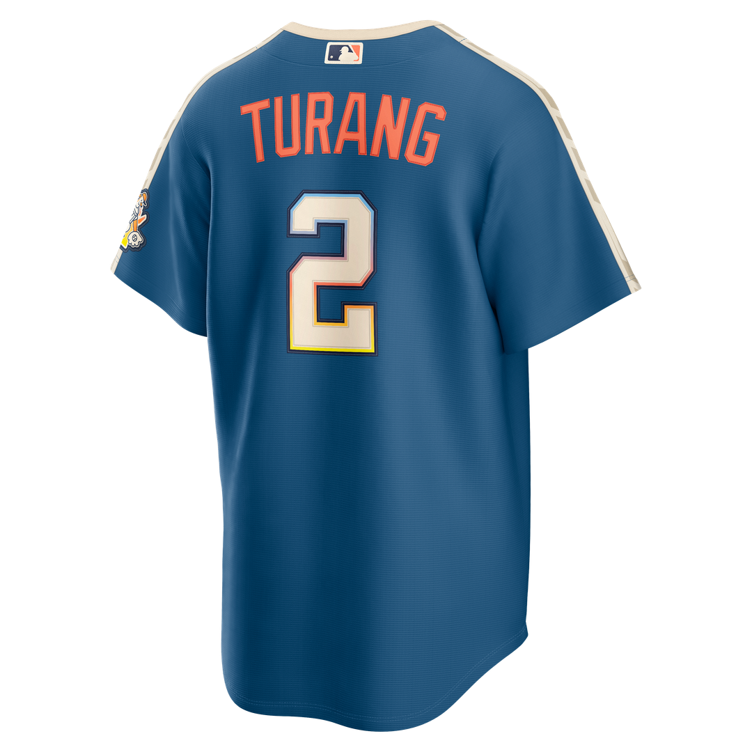 Milwaukee Brewers Brice Turang 2026 City Connect Stadium Jersey | Mineral Blue