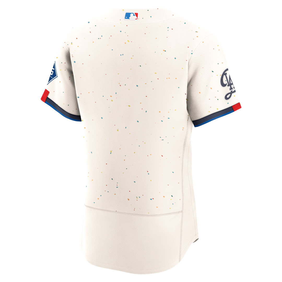 Los Angeles Dodgers City Connect Authentic Sponsor Patch Jersey | Cream