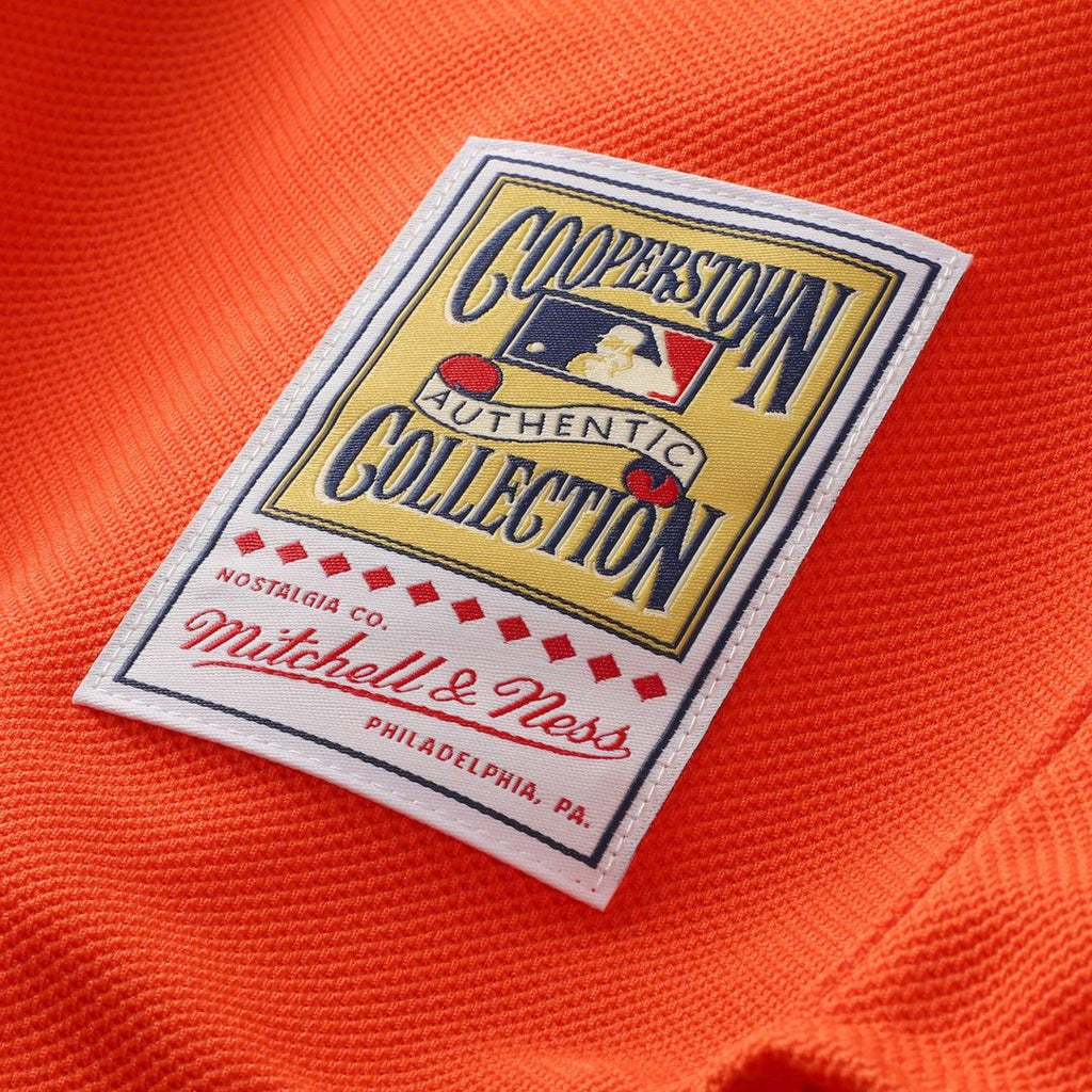 New York Mets Mike Piazza Cooperstown Mesh Batting Practice Button-Up Jersey | Orange