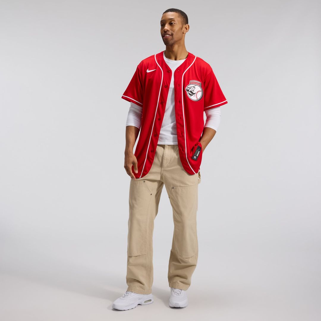 Cincinnati Reds Alternate Authentic Team Logo Jersey | Scarlet