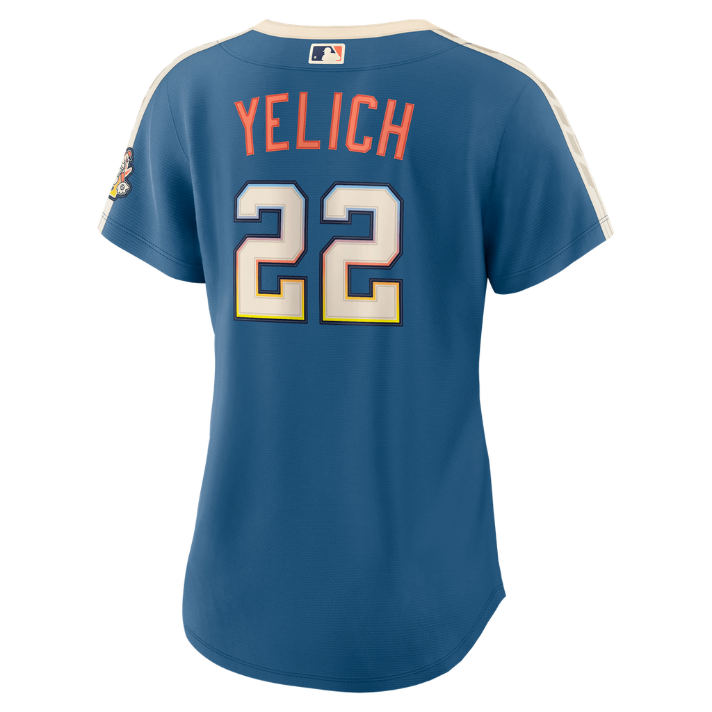 Milwaukee Brewers Christian Yelich Women's 2026 City Connect Stadium Jersey | Mineral Blue