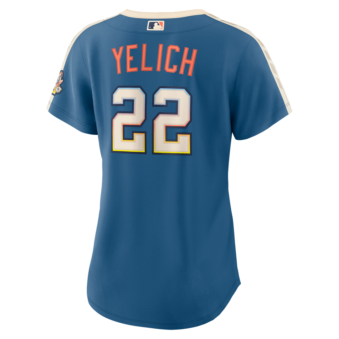 Milwaukee Brewers Christian Yelich Women's 2026 City Connect Stadium Jersey | Mineral Blue