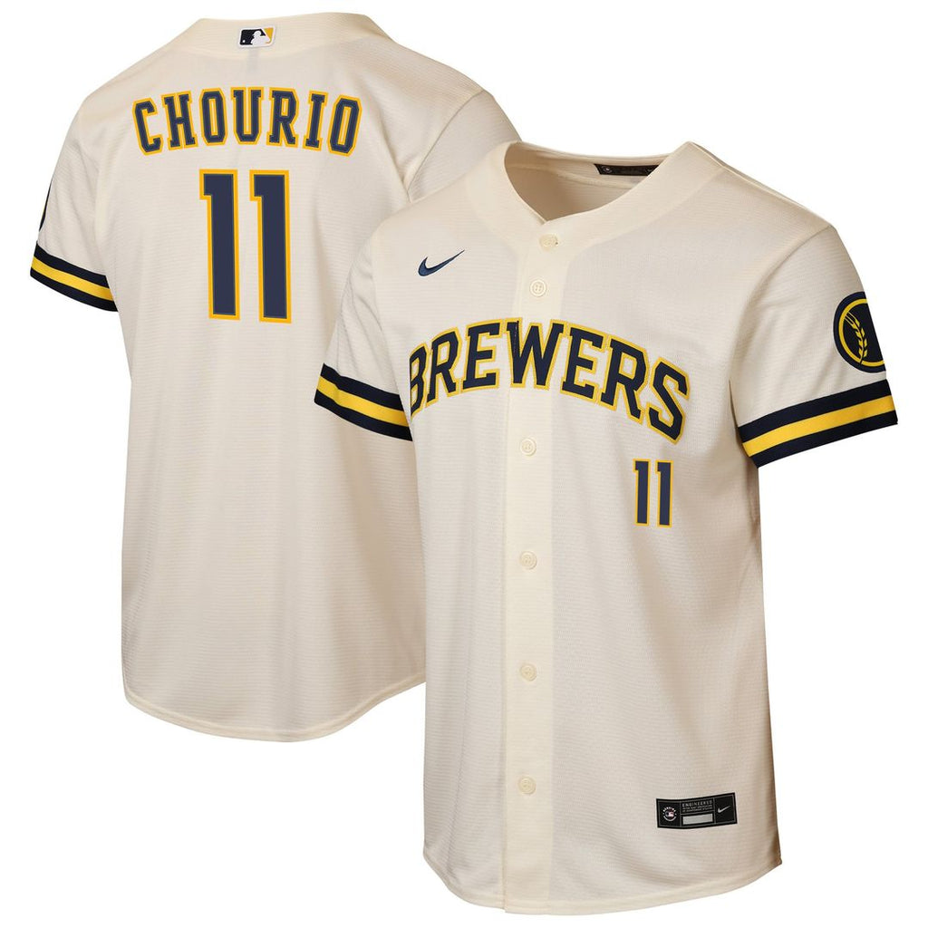 Milwaukee Brewers Jackson Chourio Youth Home Stadium Jersey | Cream
