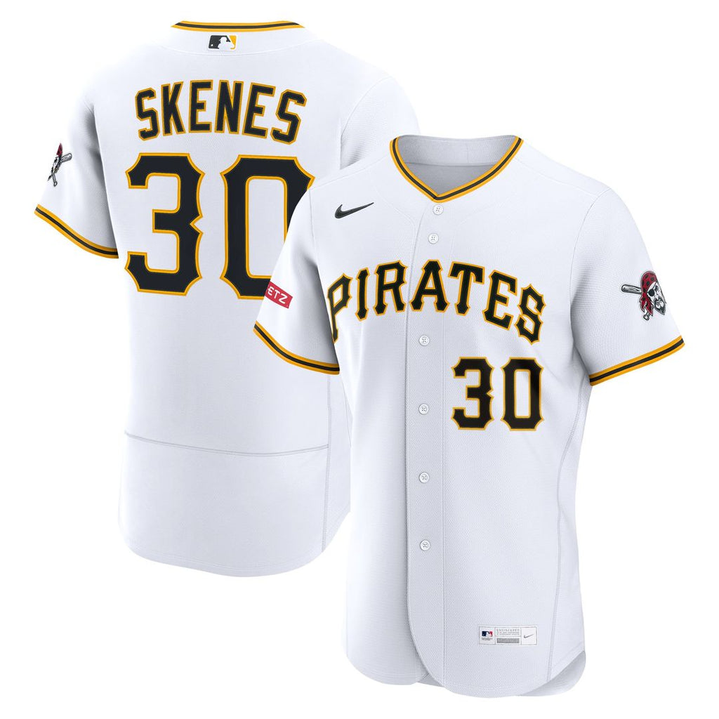 Pittsburgh Pirates Paul Skenes Home Authentic Sponsor Patch Jersey | White