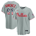 Philadelphia Phillies Cristopher Sanchez USA 250 Fourth of July Road Stadium Jersey | Gray