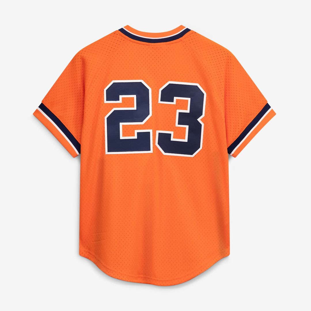 Detroit Tigers Kirk Gibson Cooperstown Mesh Batting Practice Button-Up Jersey | Orange