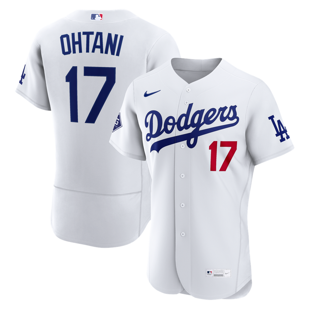 Los Angeles Dodgers Shohei Ohtani Home Authentic Sponsor Patch Jersey | White