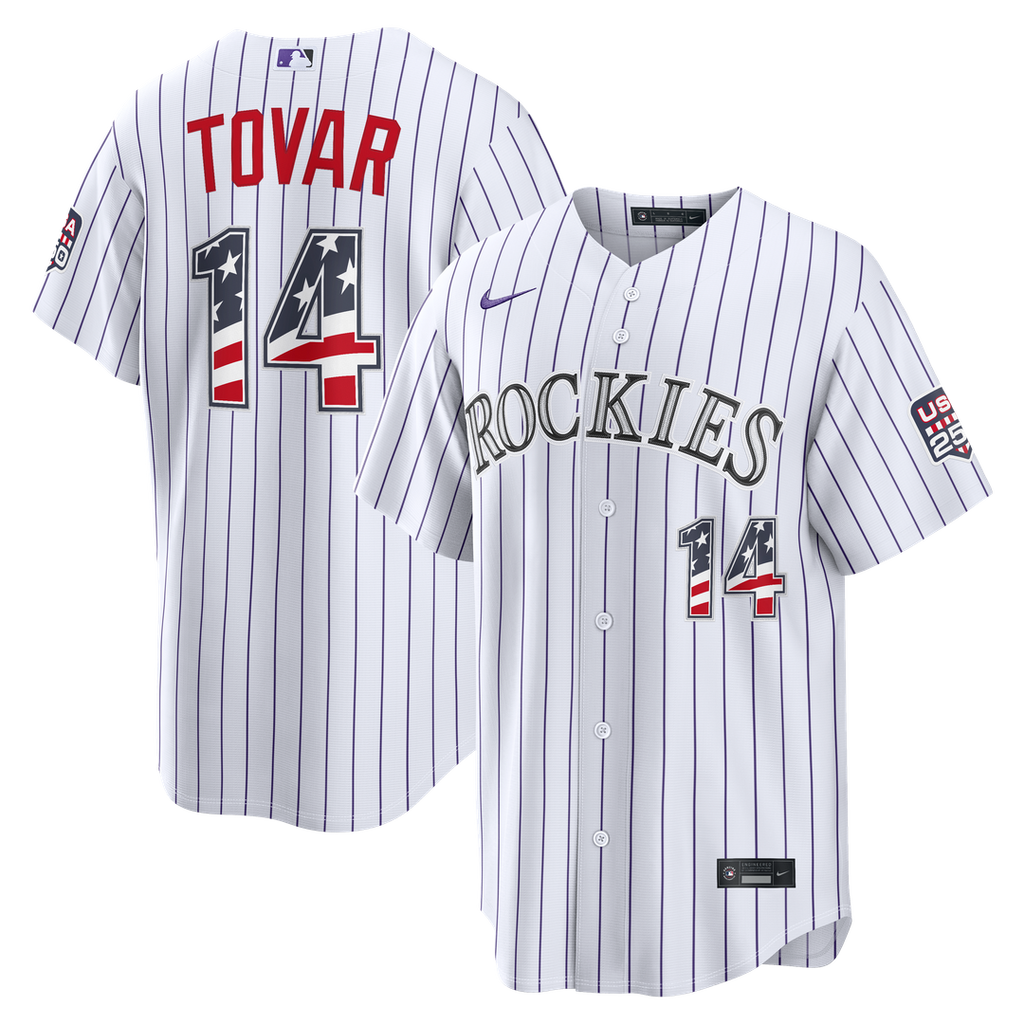 Colorado Rockies Ezequiel Tovar USA 250 Fourth of July Home Stadium Jersey | White