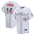 Colorado Rockies Ezequiel Tovar USA 250 Fourth of July Home Stadium Jersey | White