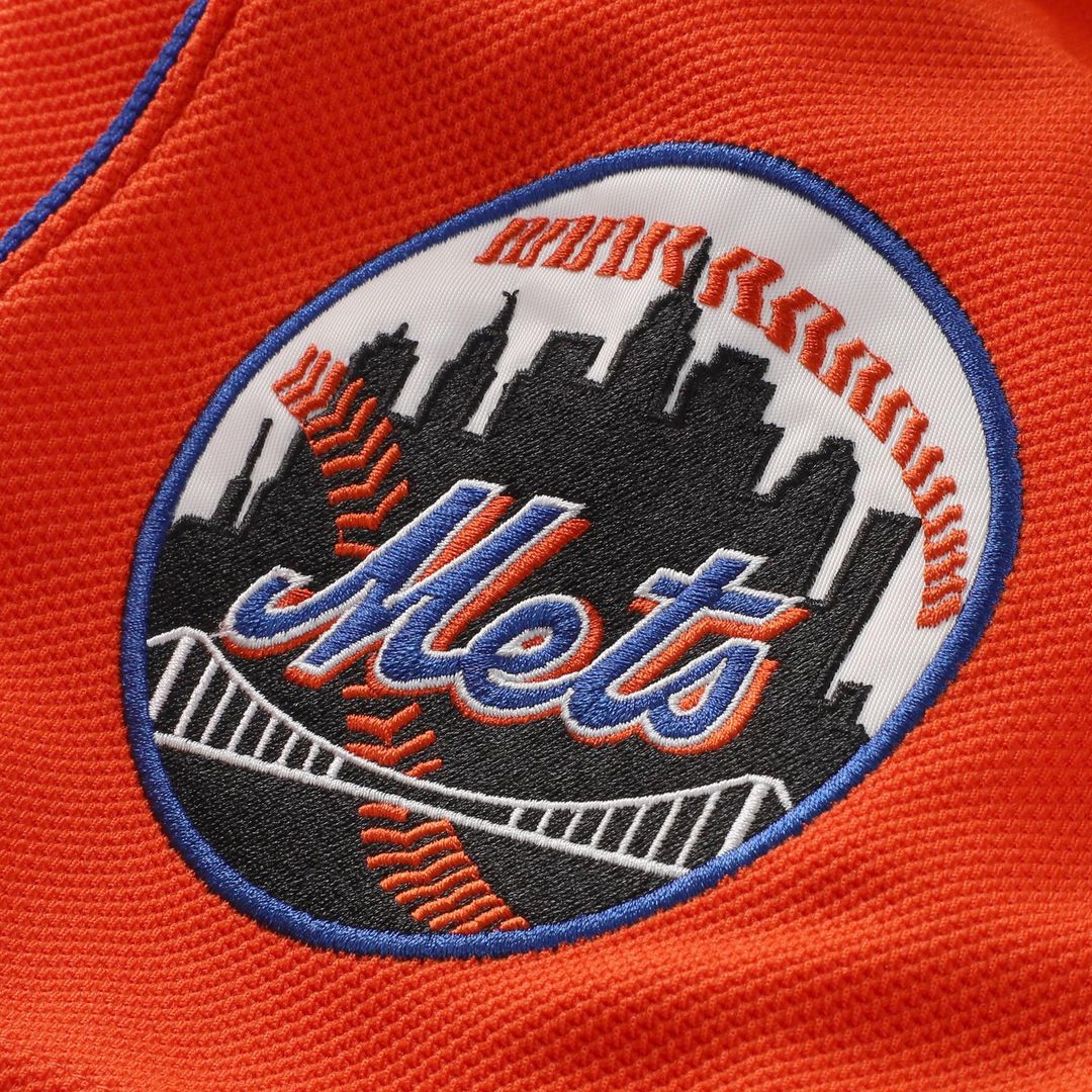 New York Mets Mike Piazza Cooperstown Mesh Batting Practice Button-Up Jersey | Orange