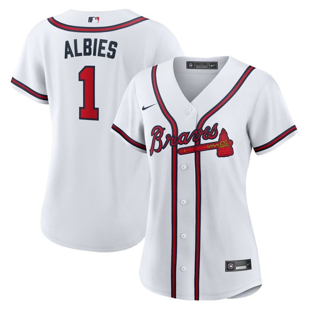 Atlanta Braves Ozzie Albies Women's Home Replica Jersey | White