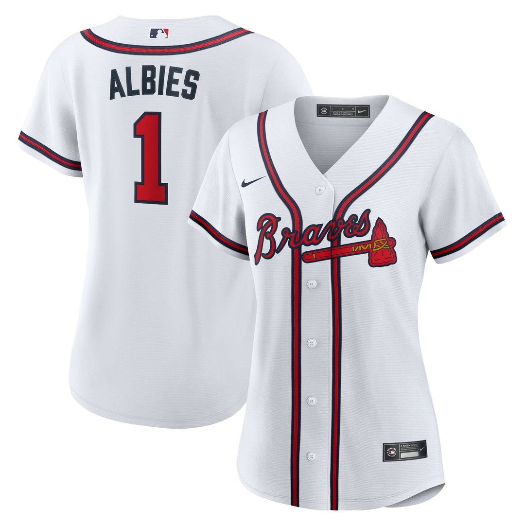 Atlanta Braves Ozzie Albies Women's Home Replica Jersey | White