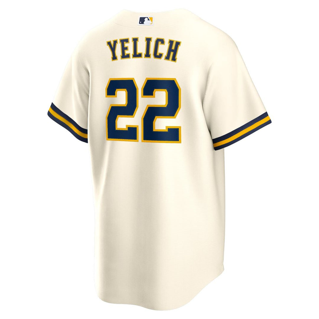 Milwaukee Brewers Christian Yelich Home Replica Jersey | Cream