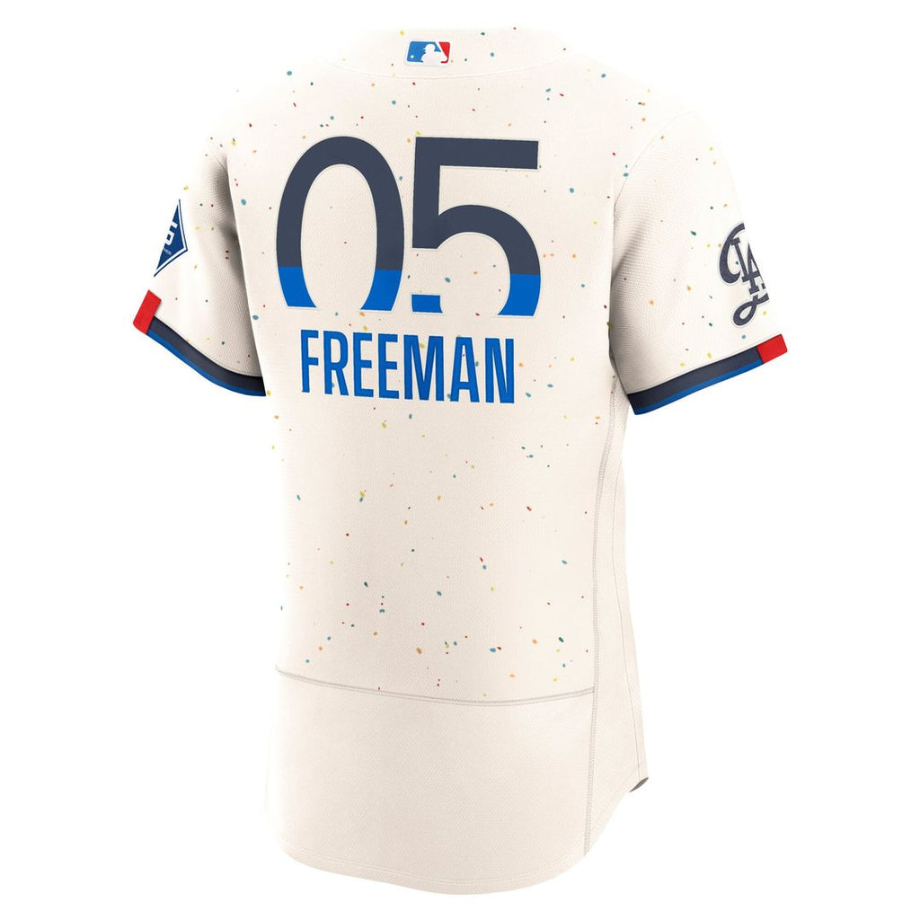 Los Angeles Dodgers Freddie Freeman City Connect Authentic Sponsor Patch Jersey | Cream