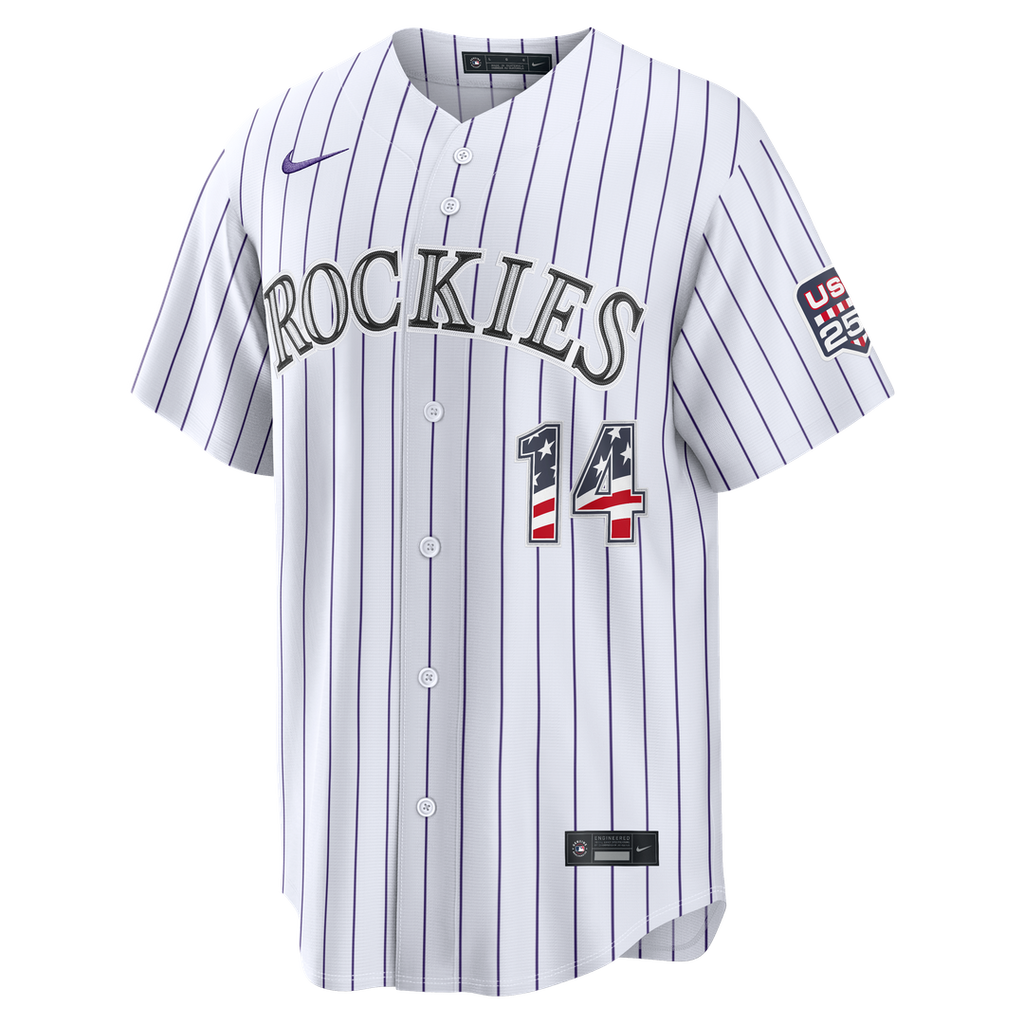 Colorado Rockies Ezequiel Tovar USA 250 Fourth of July Home Stadium Jersey | White